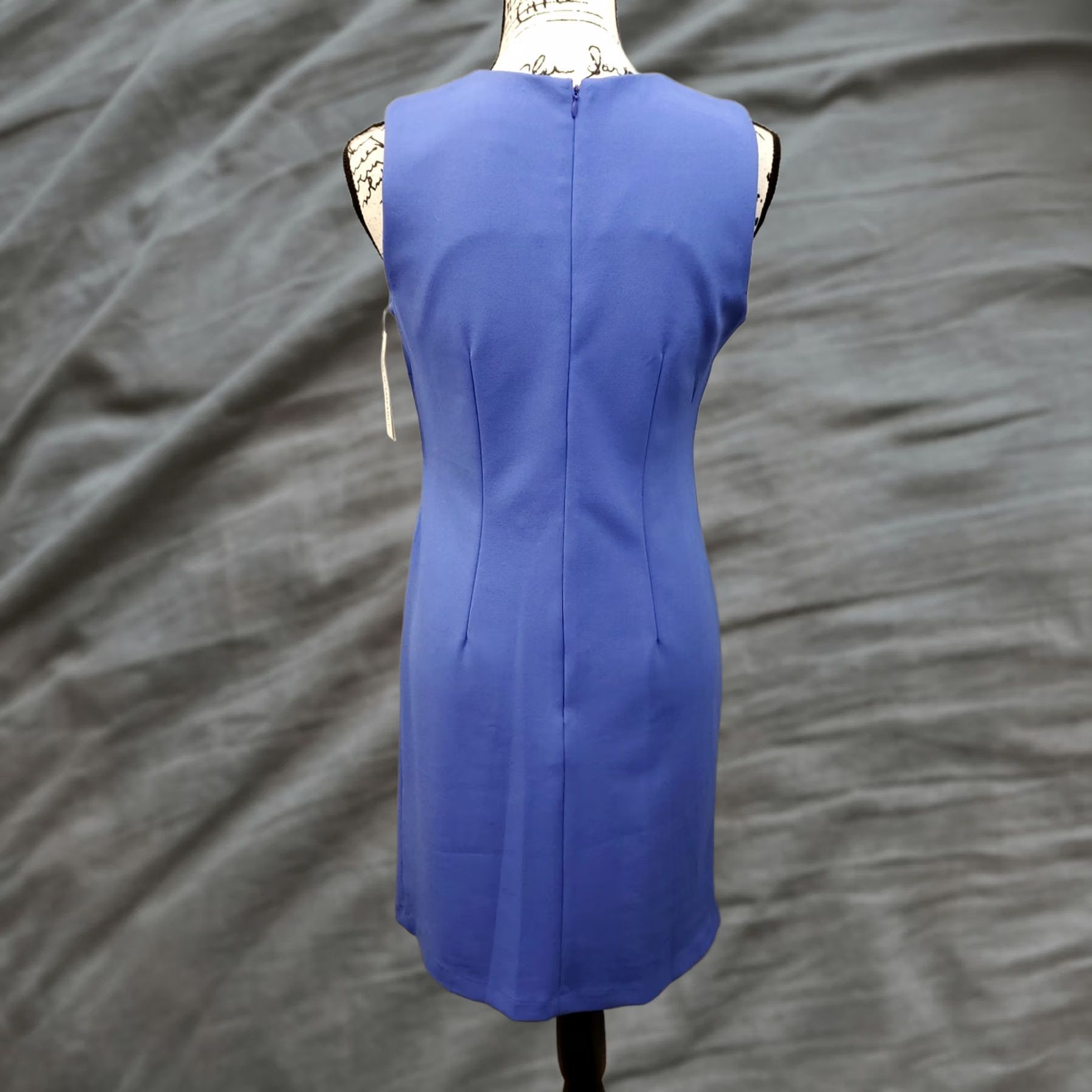 Vintage Shelby & Palmer Wrap Dress Women 6 Blue Round Neck Asymmetric Buckle Waist Midi Sleeveless Gifted? Size M / US 6-8 / IT 42-44 - 1 Thumbnail