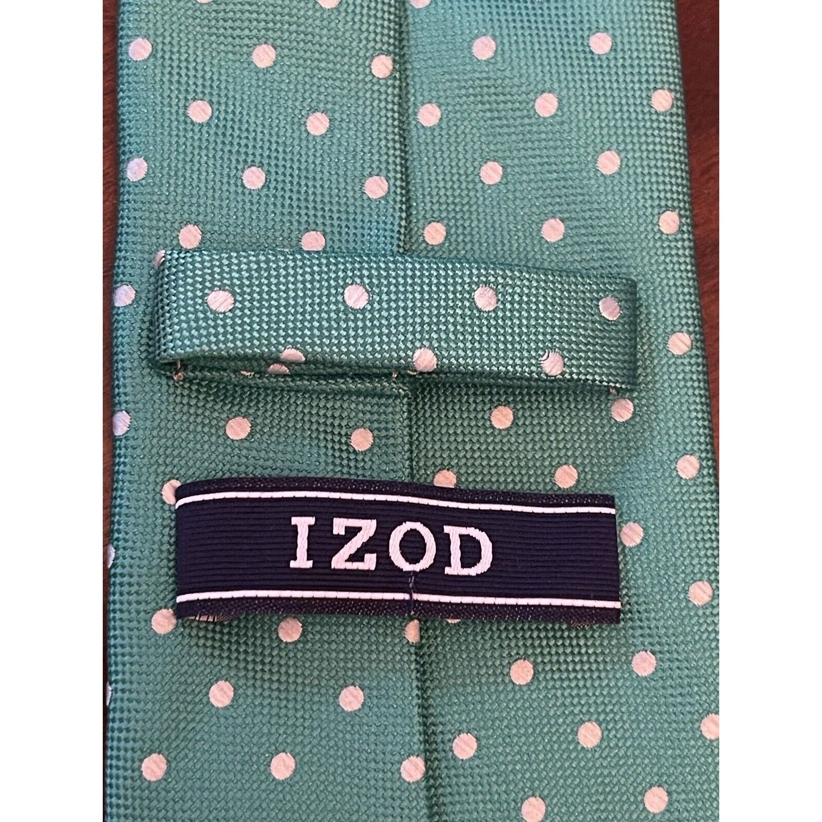 Izod Izod Green 100% Polyester Men’s Neck Tie Made In China Size ONE SIZE - 8 Thumbnail