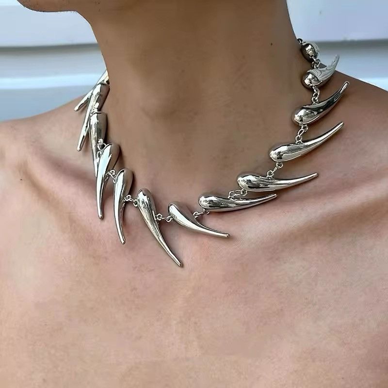 Jewelry × Vintage Stainless Steel Chains Rivet Choker Necklace Size ONE SIZE - 1 Thumbnail