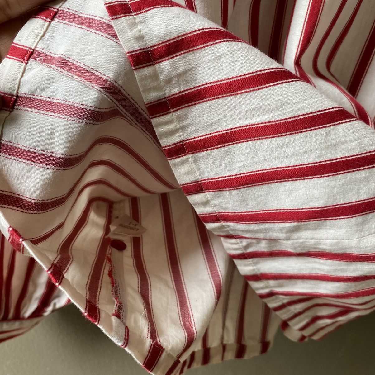 Norma Kamali Norma Kamali Red Striped Long Sleeve Blouse Size L / US 10 / IT 46 - 12 Thumbnail