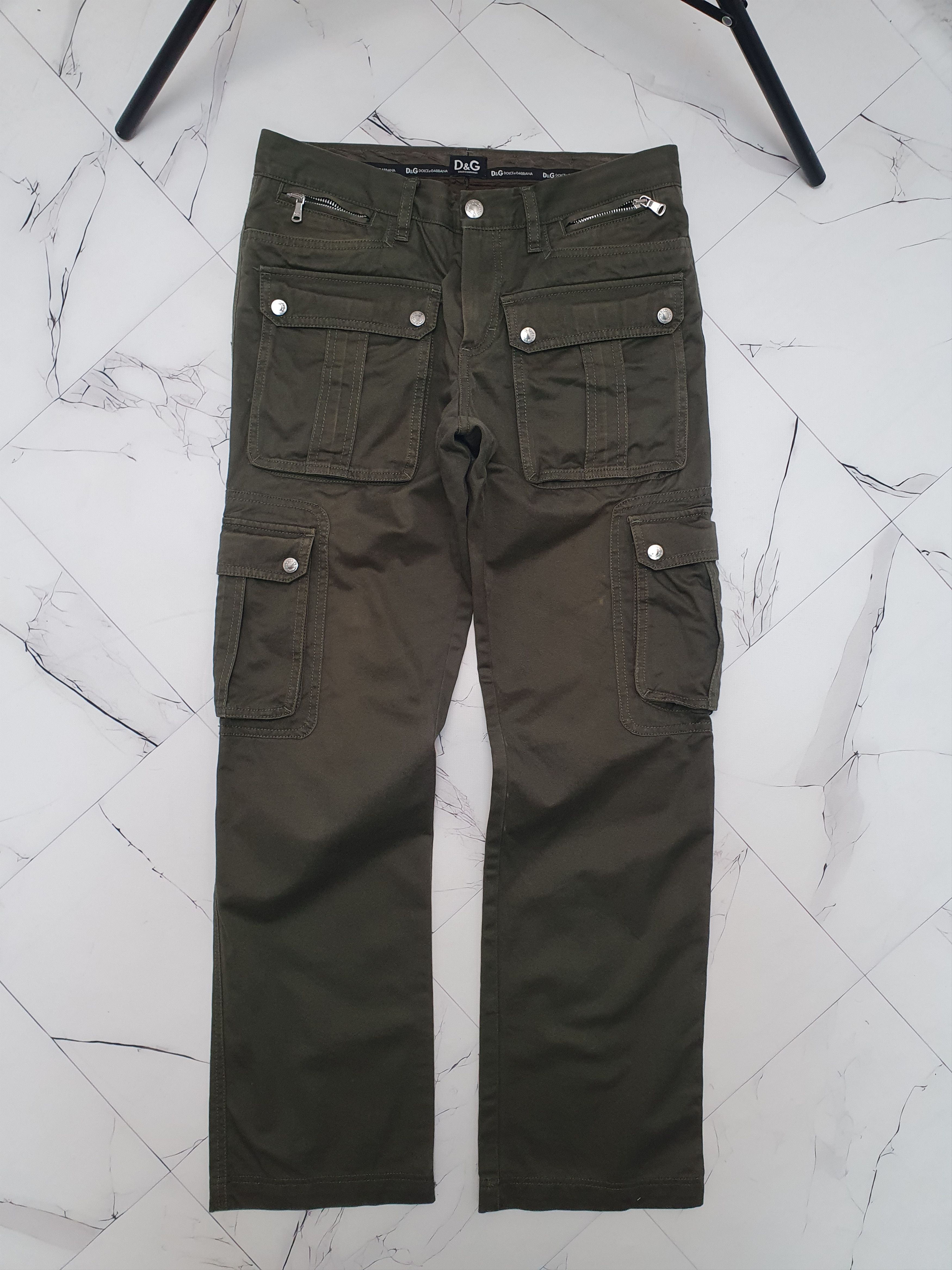 image of Archival Y2K Dolce&gabbana Multipocket Cargo Pants in Khaki, Women's (Size 30)