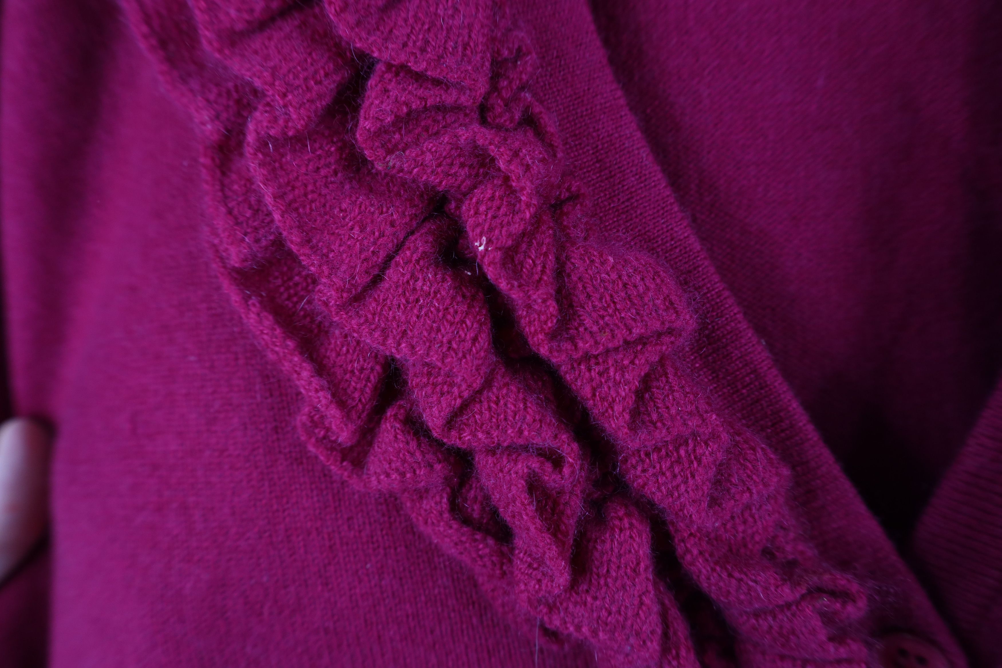 Vintage Vintage 90s Streetwear Cashmere Cardigan Sweater Magenta Size L / US 10 / IT 46 - 5 Thumbnail