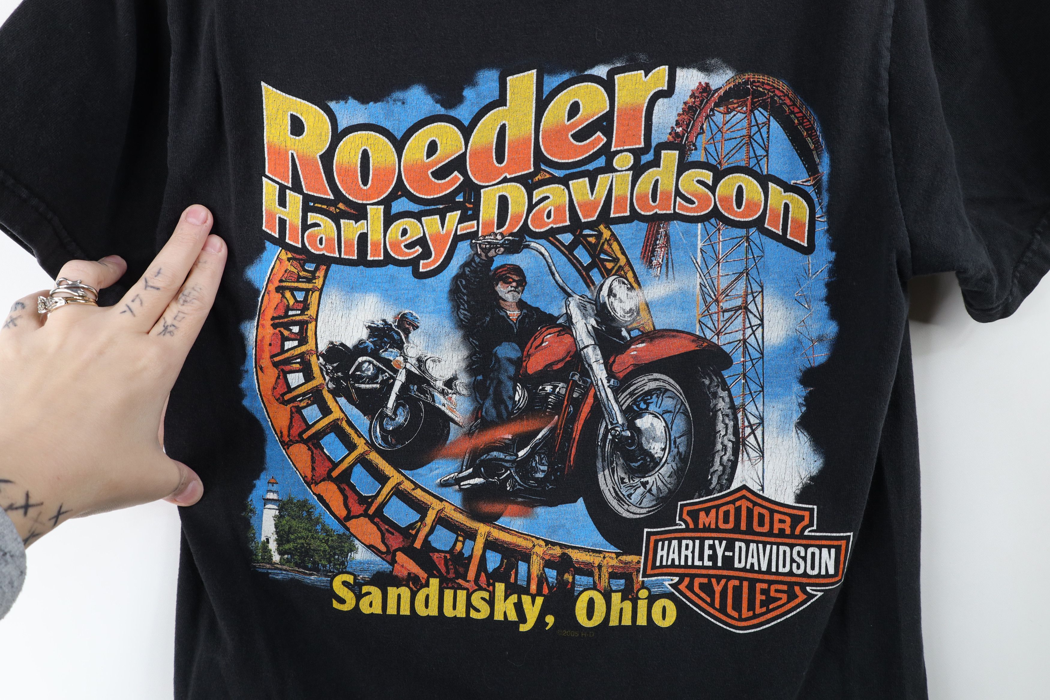 Harley Davidson Vintage Y2K Harley Davidson Up And Ride T-Shirt Black USA Size US S / EU 44-46 / 1 - 10 Thumbnail