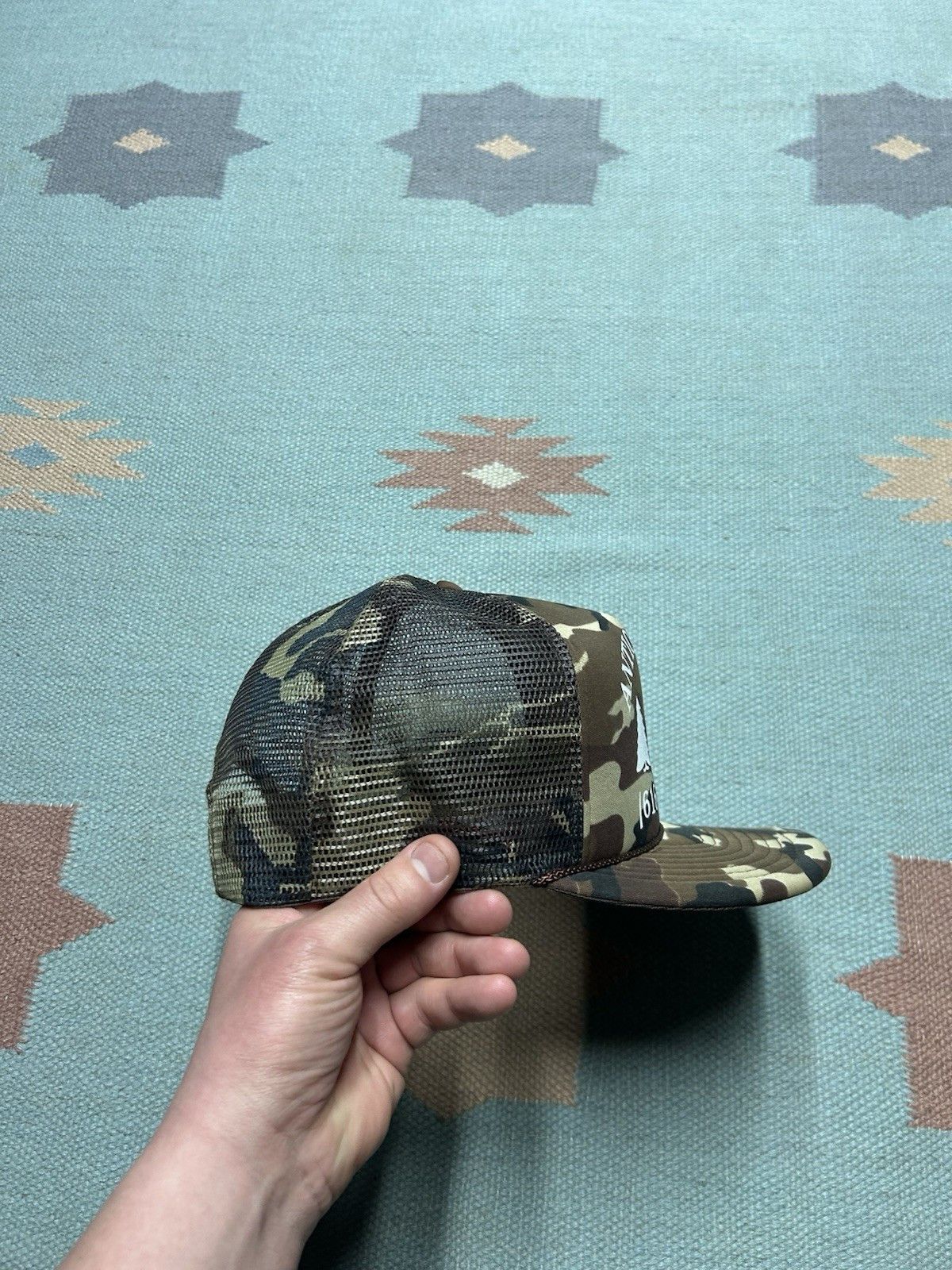 Vintage Vintage trucker hat camo Antioch Tree Farm Michigan snapback Size ONE SIZE - 8 Thumbnail