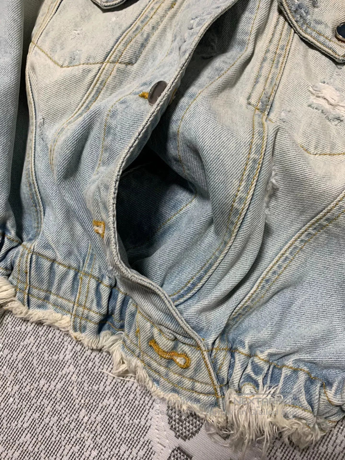 Amiri AMIRI Batwing Sleeve Distressed Denim Jacket. Size M / US 6-8 / IT 42-44 - 5 Thumbnail