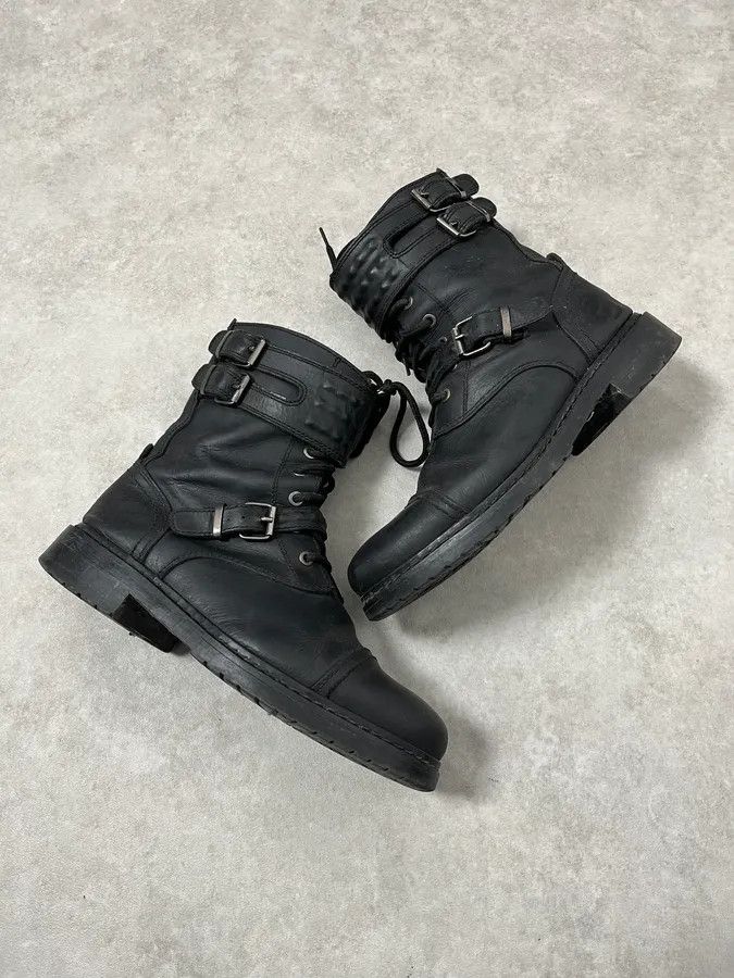 Diesel 2000s Diesel Biker Black Leather Boots Size US 8 / EU 41 - 6 Thumbnail
