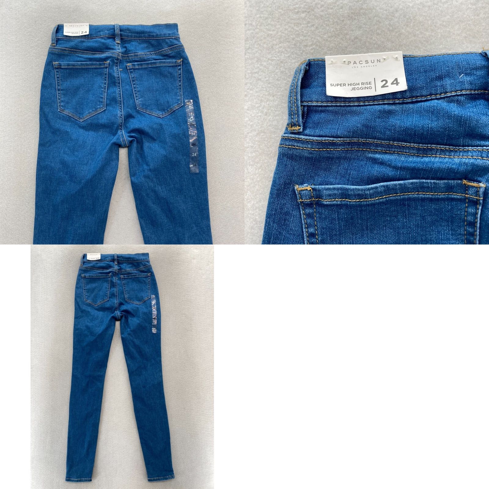 Pacsun PacSun Jeggings Women's 24 Blue Distressed Denim Stretch High Rise Skinny Jeans Size 42" / US 20 - 9 Thumbnail