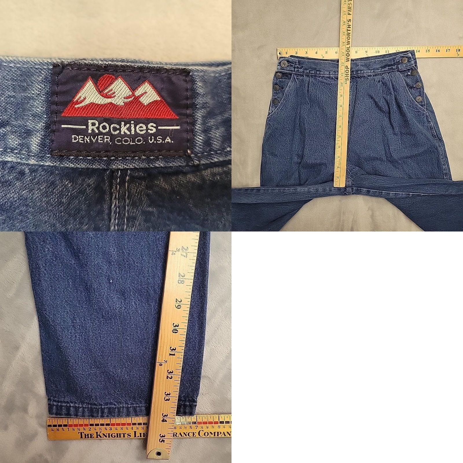 Vintage VINTAGE Rockies Jeans Womens 27x34 Blue Denim Button Relaxed Fit Tapered Cowboys & Western Boys? Size 27" / US 4 / IT 40 - 8 Thumbnail