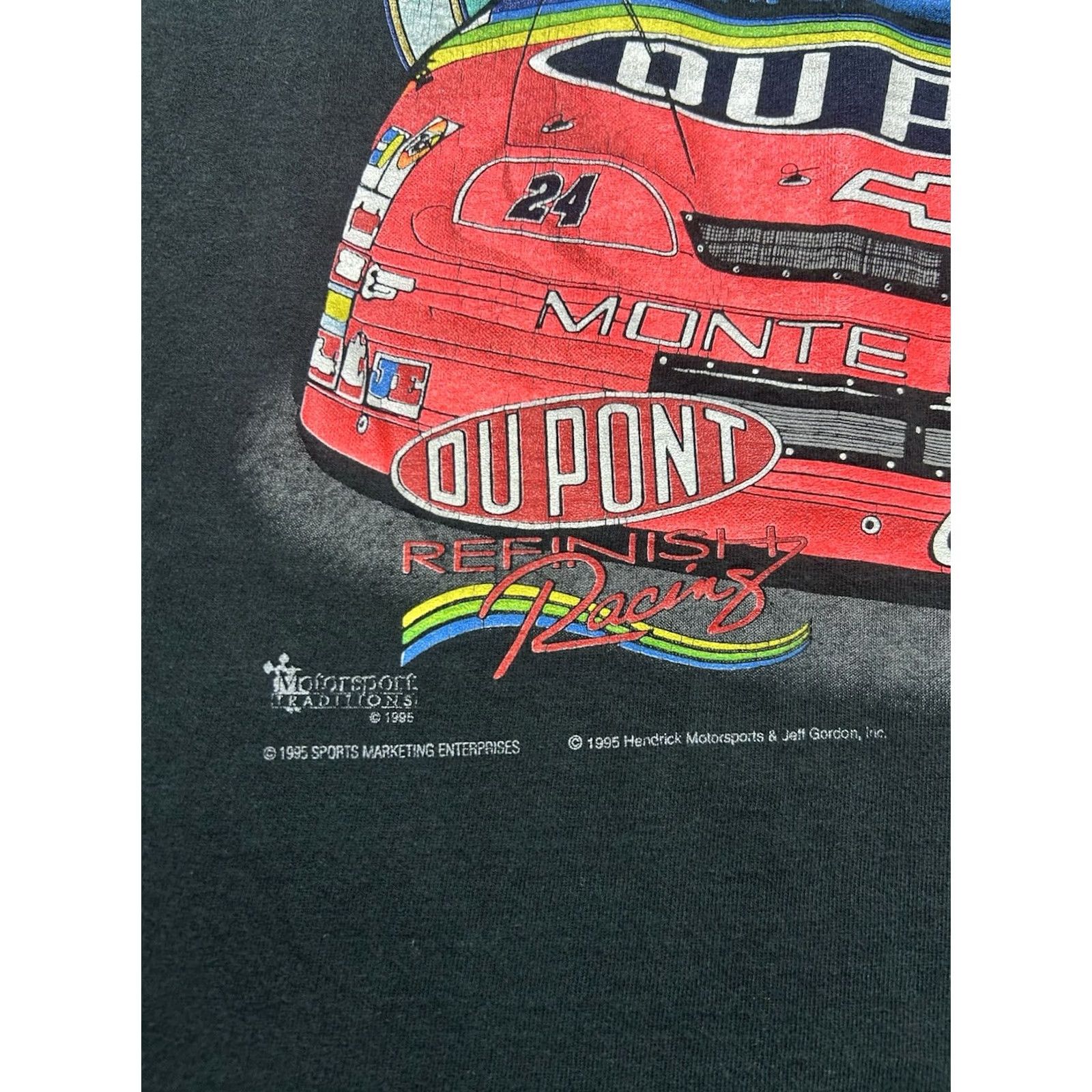 Vintage VINTAGE 90s T SHIRT NASCAR Jeff Gordon Winston Cup 1995 Single Stitch Large Black Mens T-Shirt (L) Size US L / EU 52-54 / 3 - 3 Thumbnail