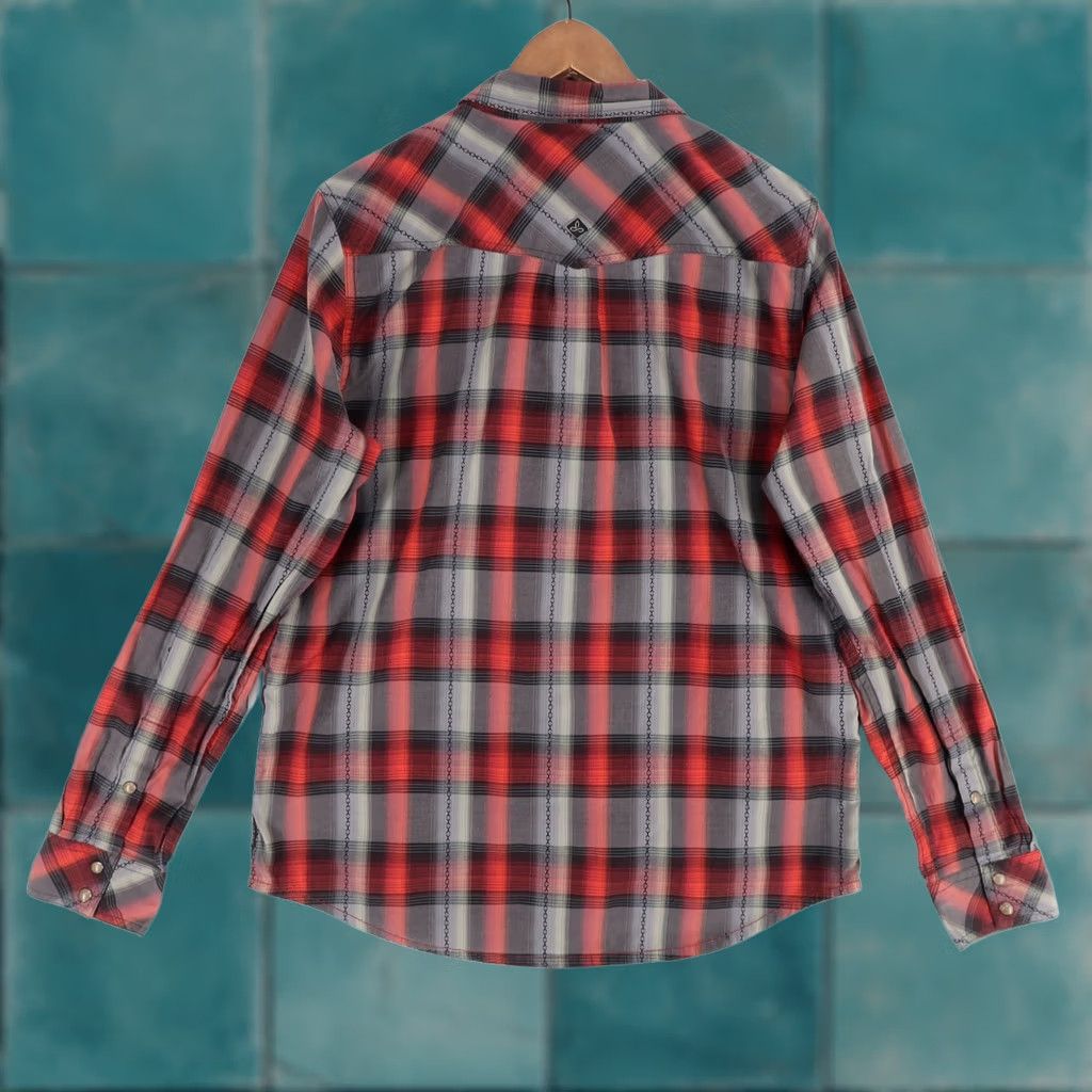 Prana Prana Holstad Shirt Mens M Red Plaid Long Sleeve Snap Front Western Yoke Size US M / EU 48-50 / 2 - 1 Thumbnail