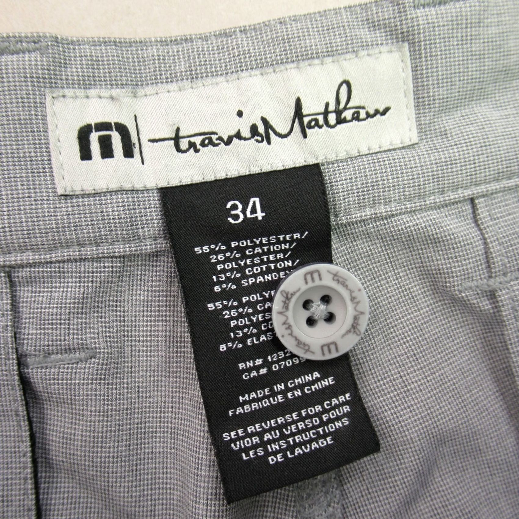 TravisMathew Travis Mathew Chino Shorts Mens 34 Gray Lightweight Casual Pockets Button Size US 34 / EU 50 - 3 Thumbnail