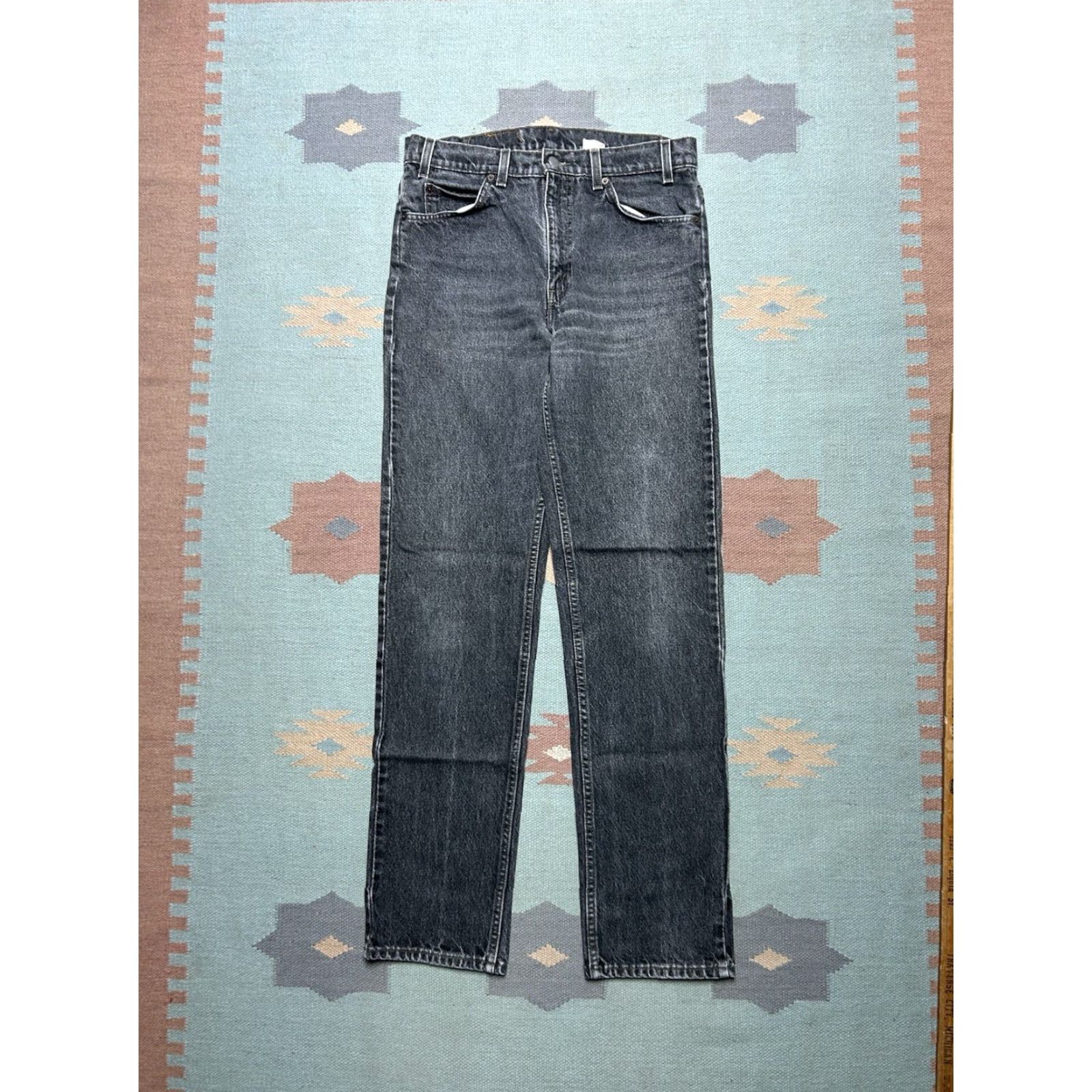 Levi's VINTAGE Levi’s 505 Jeans Black Denim Orange Tab Straight Leg USA 32x33 Mens Jeans Size US 32 / EU 48 - 5 Thumbnail