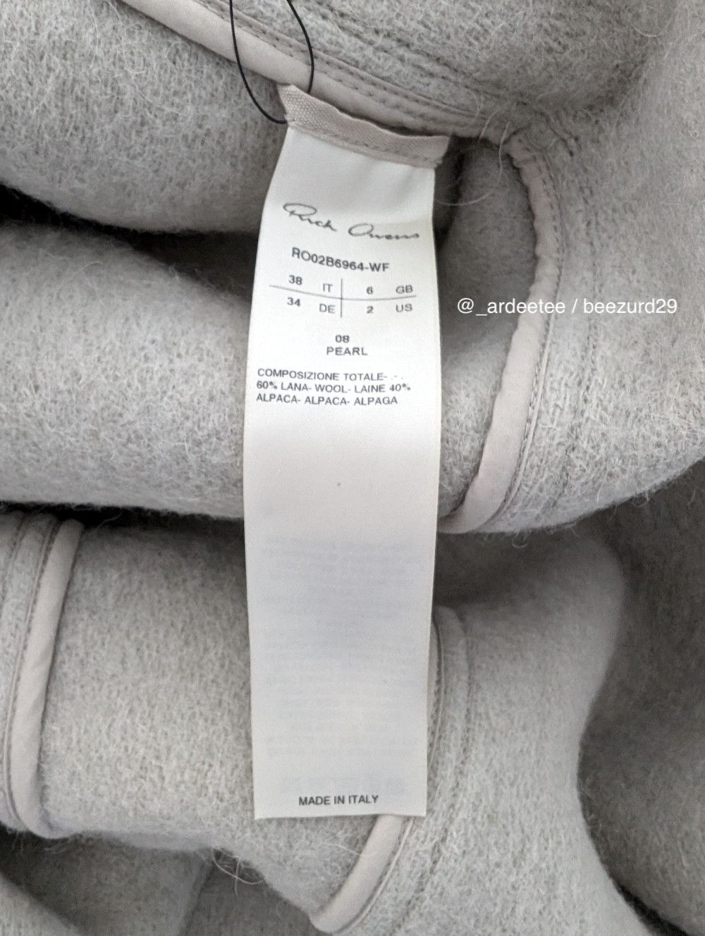 Rick Owens *NEW* ALPACA/WOOL COWL NECK PONCHO COAT $2,590 38IT Size XS / US 0-2 / IT 36-38 - 12 Thumbnail