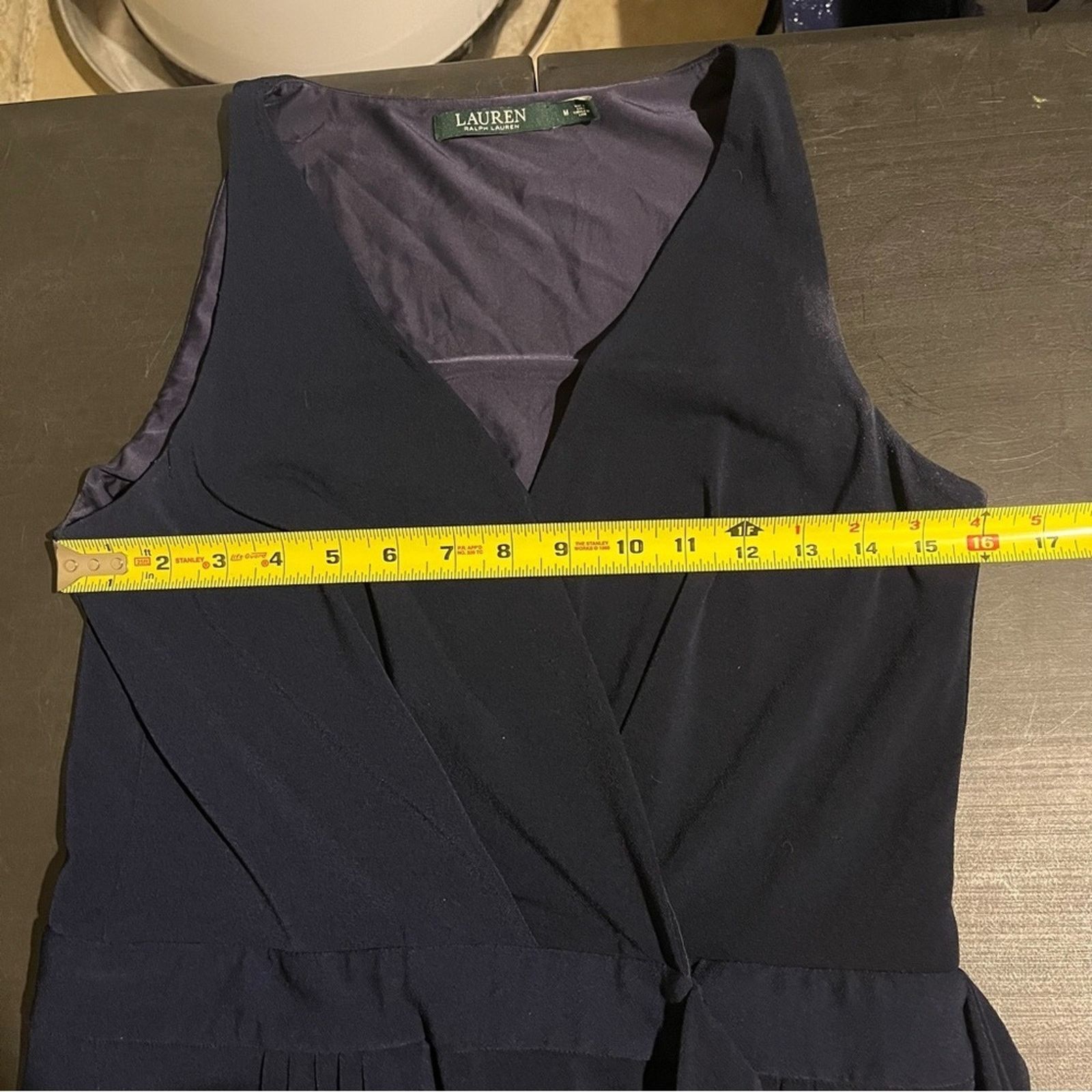 Lauren Ralph Lauren Ralph Lauren Navy Sleeveless Belted Jumpsuit Stretch Size M Size 28" / US 6 / IT 42 - 6 Thumbnail