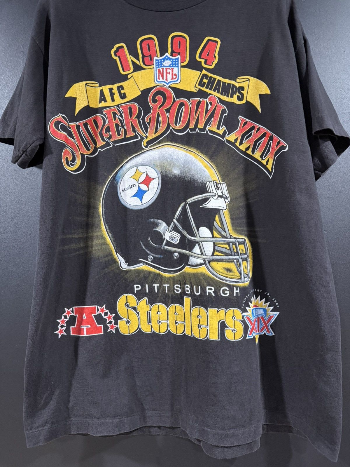 Vintage 1994 Vintage Pittsburgh Steelers Single Stitch Faded Tee XL Size US XL / EU 56 / 4 - 5 Thumbnail