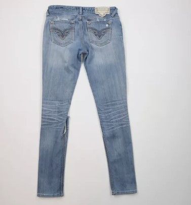 Express × Vintage Rerock Express Thick Stitch Stretch Skinny Crop Jeans Size 28" / US 6 / IT 42 - 9 Thumbnail