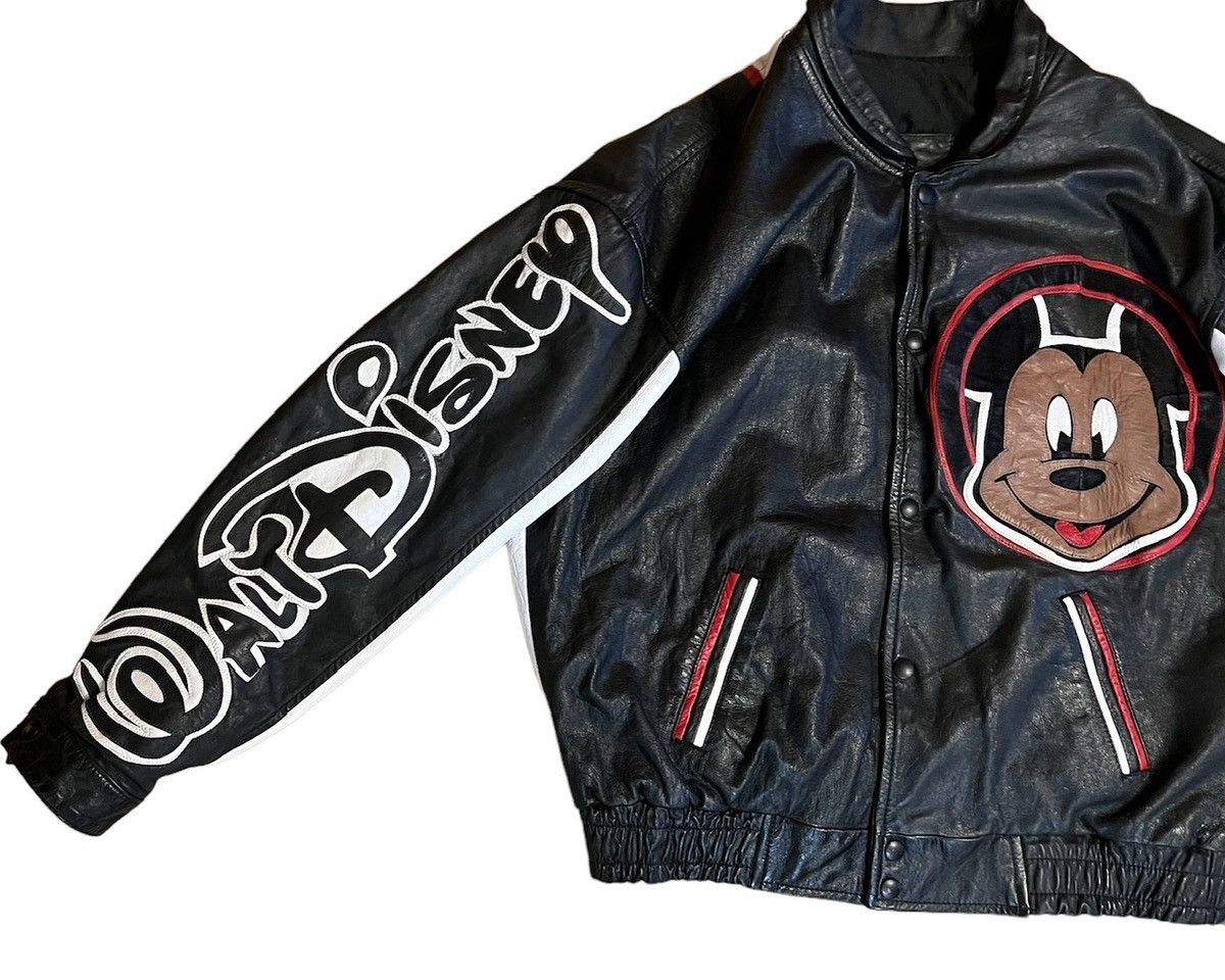 Disney × Mickey Mouse Vintage Mickey Mouse Disney Leather Jacket 90s Size US L / EU 52-54 / 3 - 4 Thumbnail