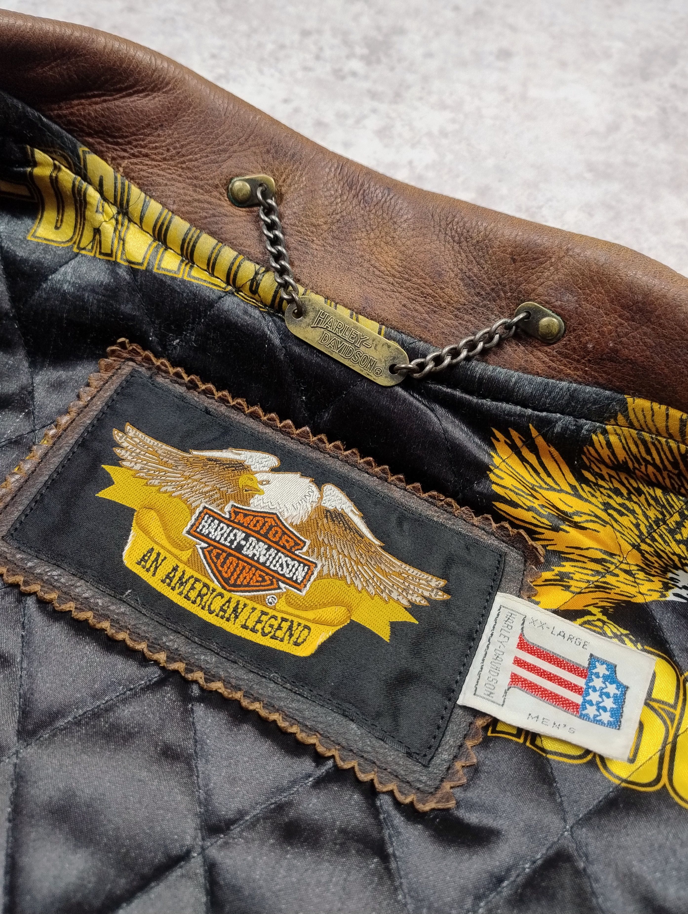 Harley Davidson Harley-Davidson vintage heavy leather jacket 90s rare biker Size US XXL / EU 58 / 5 - 9 Thumbnail