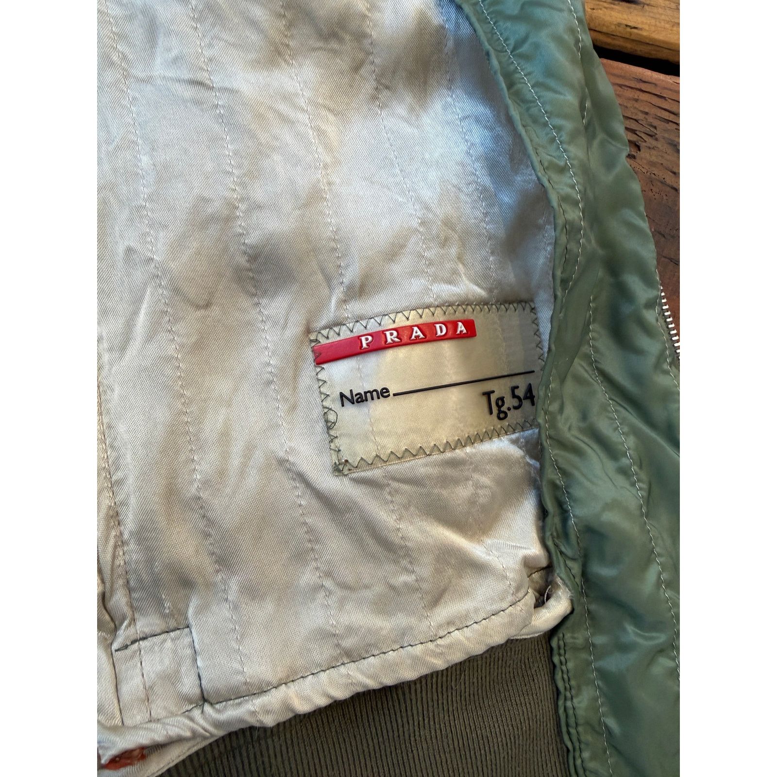 Prada Vintage Prada Green Viscose Bomber Jacket Size US L / EU 52-54 / 3 - 8 Thumbnail