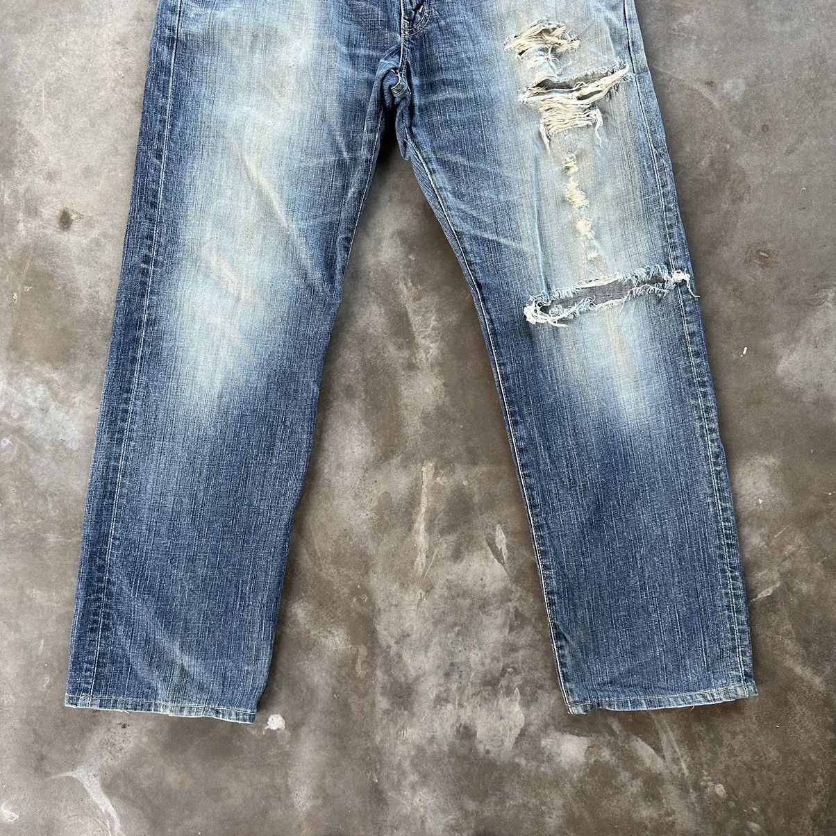 Japanese Brand Vintage Edwin 503 Distressed Jean Faded Denim Pant W38 Size US 38 / EU 54 - 2 Thumbnail