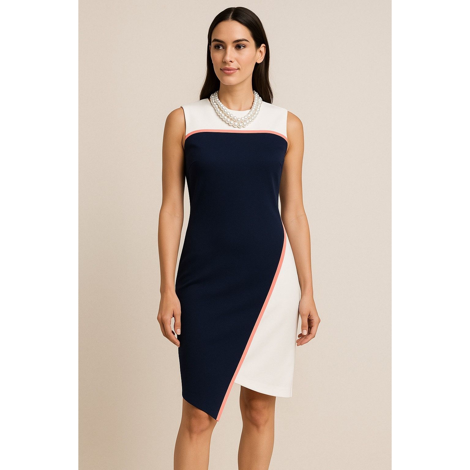 Tommy Hilfiger Tommy Hilfiger Navy White Coral Sheath Dress Size 14 Size XL / US 12-14 / IT 48-50 - 13 Thumbnail