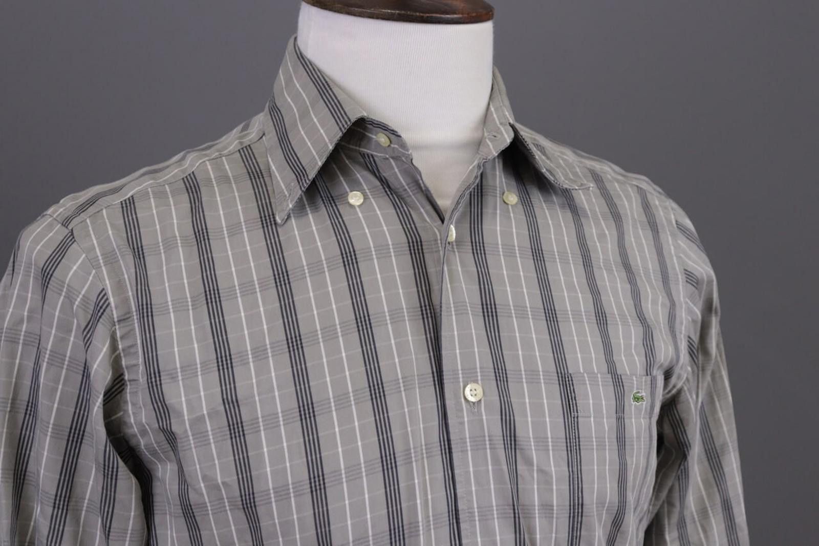 Lacoste Men Lacoste Brown Check Button Dress Shirt Size 39 Size US M / EU 48-50 / 2 - 8 Thumbnail