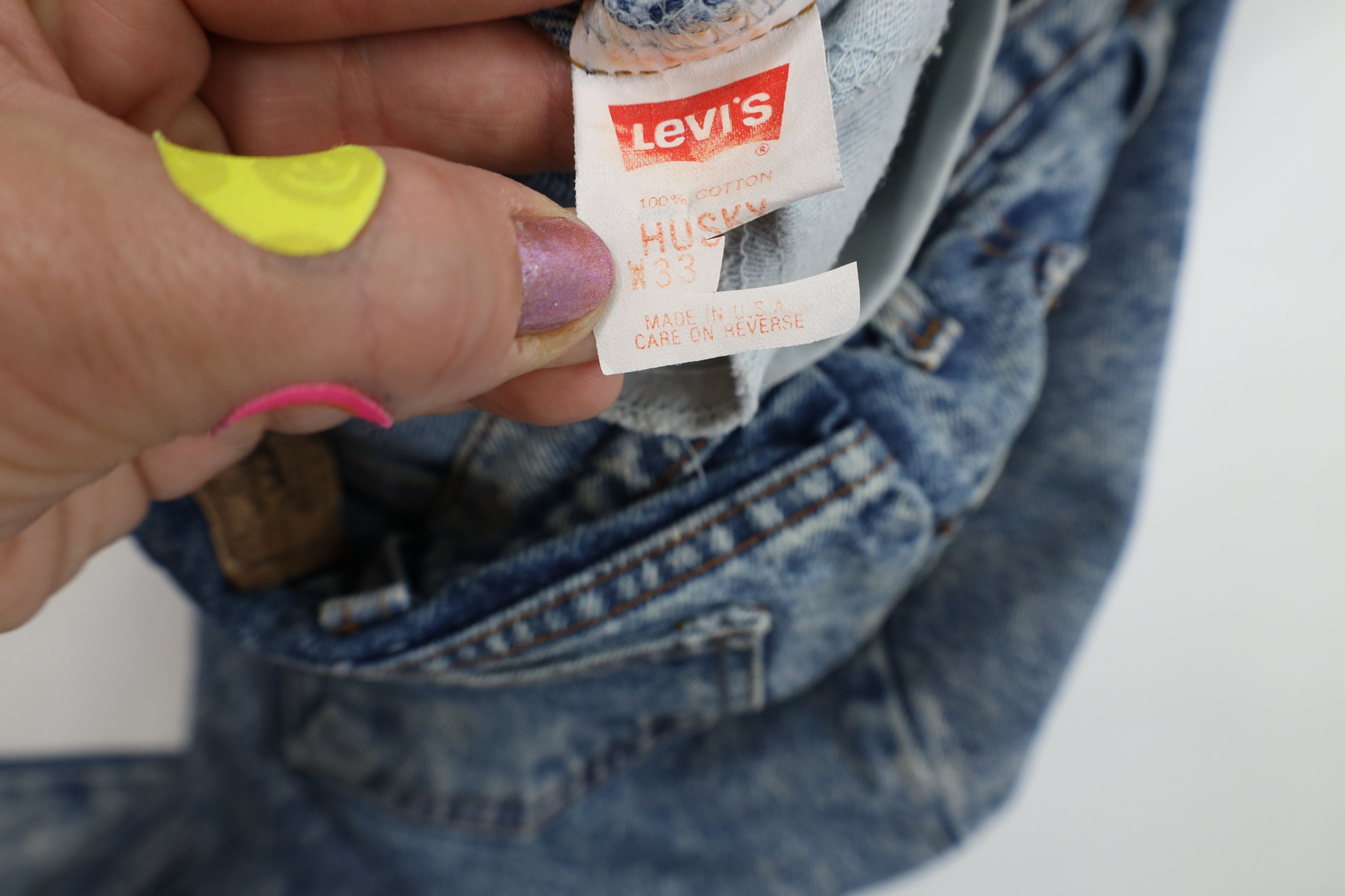 Levi's Vintage 80s Levis 305 Orange Tab Wash Straight Leg Jeans USA Size US 33 - 8 Thumbnail