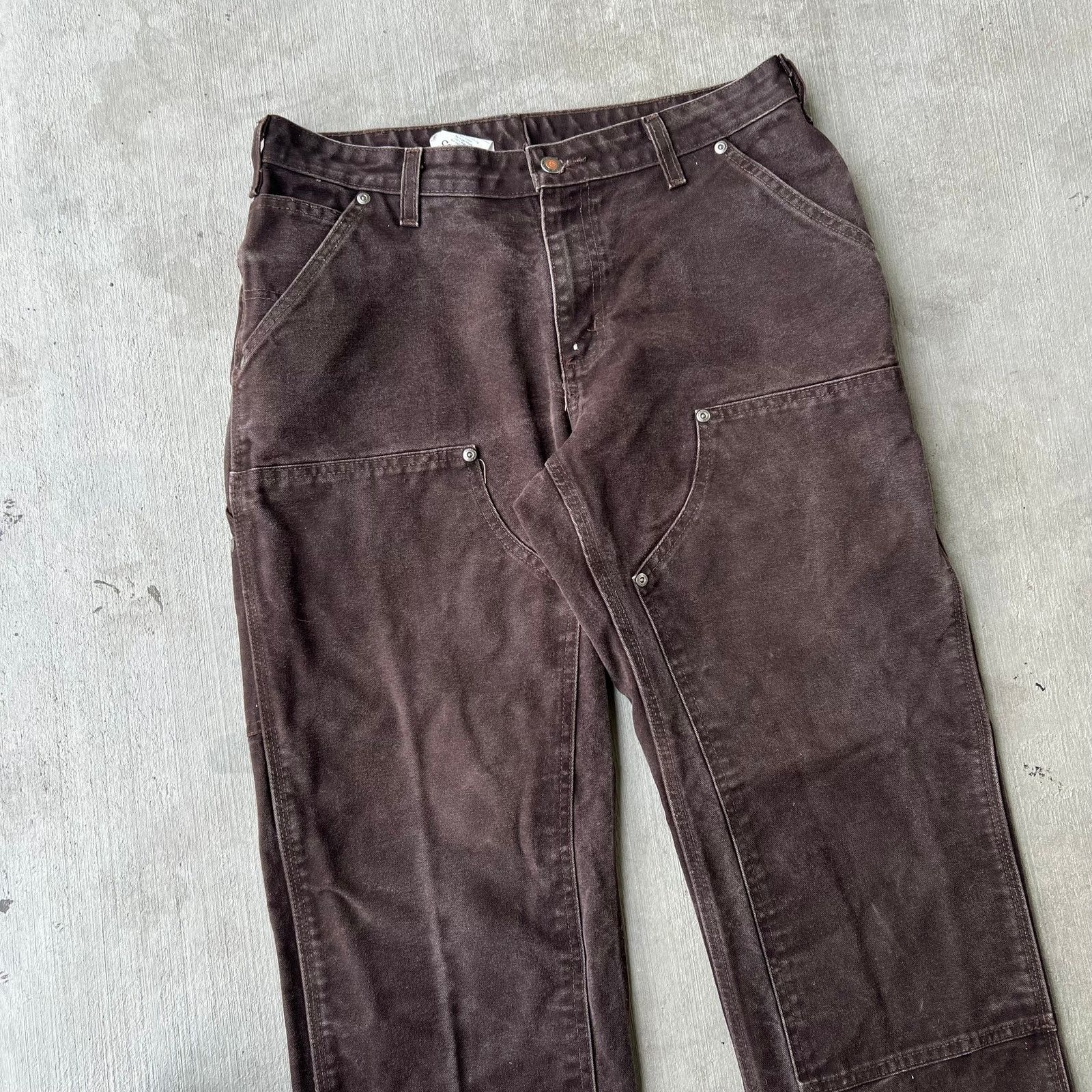 Carhartt × Vintage Carhartt brown WOMENS double knee work wear carpenter pants Size US 31 - 2 Thumbnail