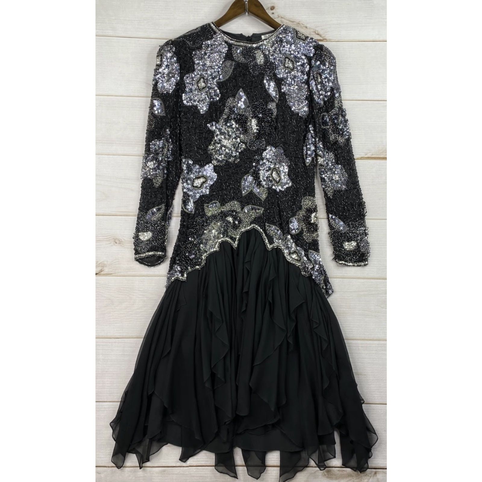VINTAGE Black Tie Dress Woman Long Silk Beaded Sequins 100% Silk 80s 90s  Formal Party Ball Gown Sz 8 Womens is available for purchase on au PAY  Market - Imported Goods Online