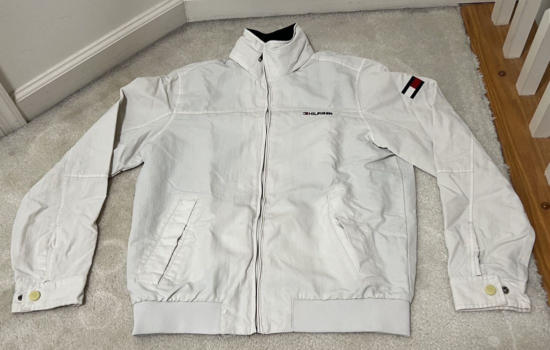 Tommy hilfiger outlet white bomber jacket