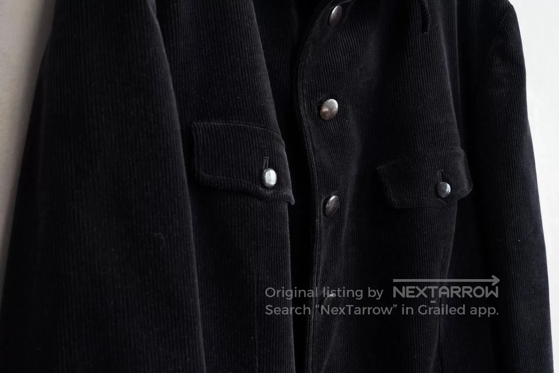 Yohji Yamamoto Yohji Yamamoto Black Corduroy Long Jacket. Size US L / EU 52-54 / 3 - 3 Thumbnail