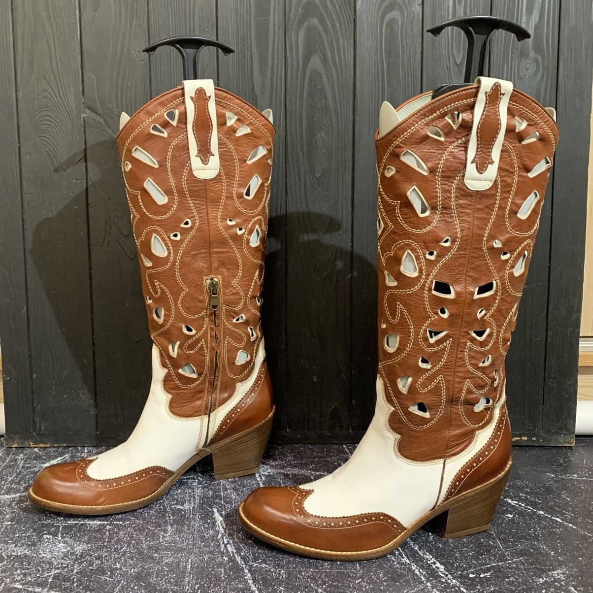 Cowboy Equipment × Pinko PINKO Leather Cowboy Western Women’s Boots Size 39 Size US 9 / IT 39 - 3 Thumbnail