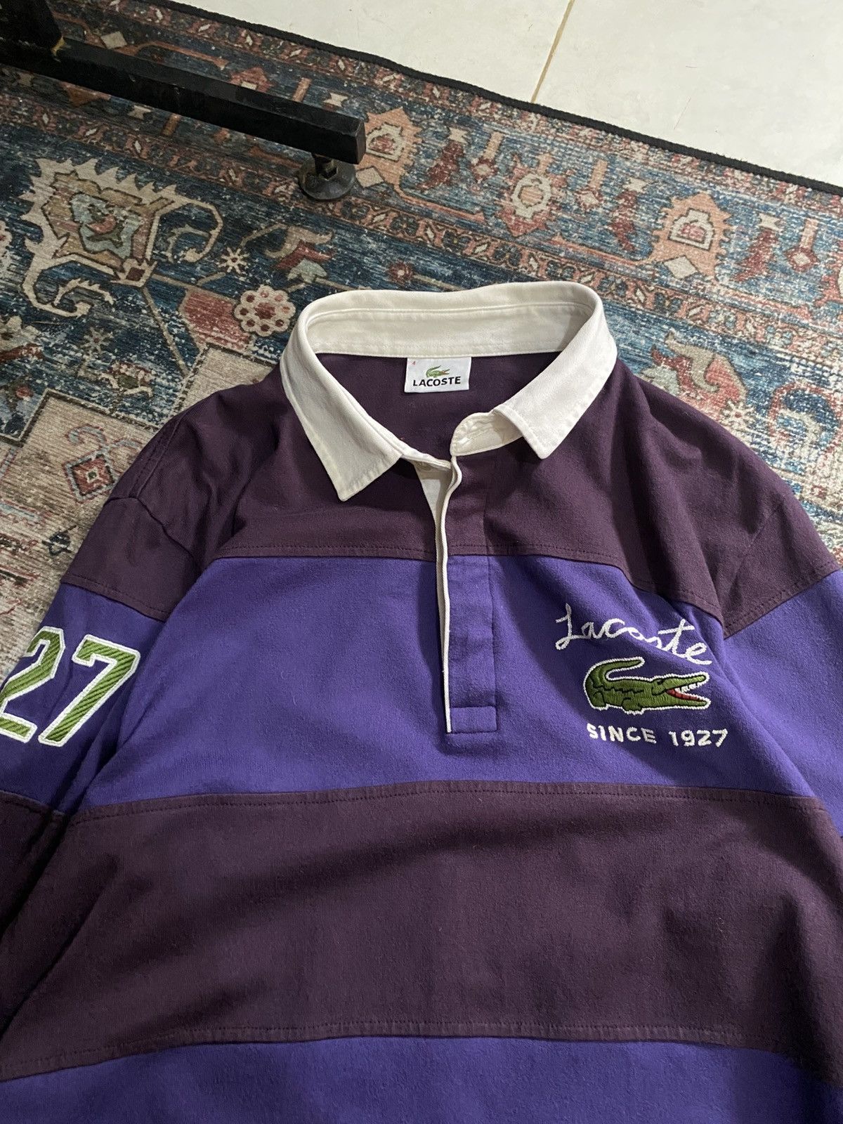 Lacoste Lacoste Stripe Rugby Poloshirt Size US L / EU 52-54 / 3 - 2 Thumbnail