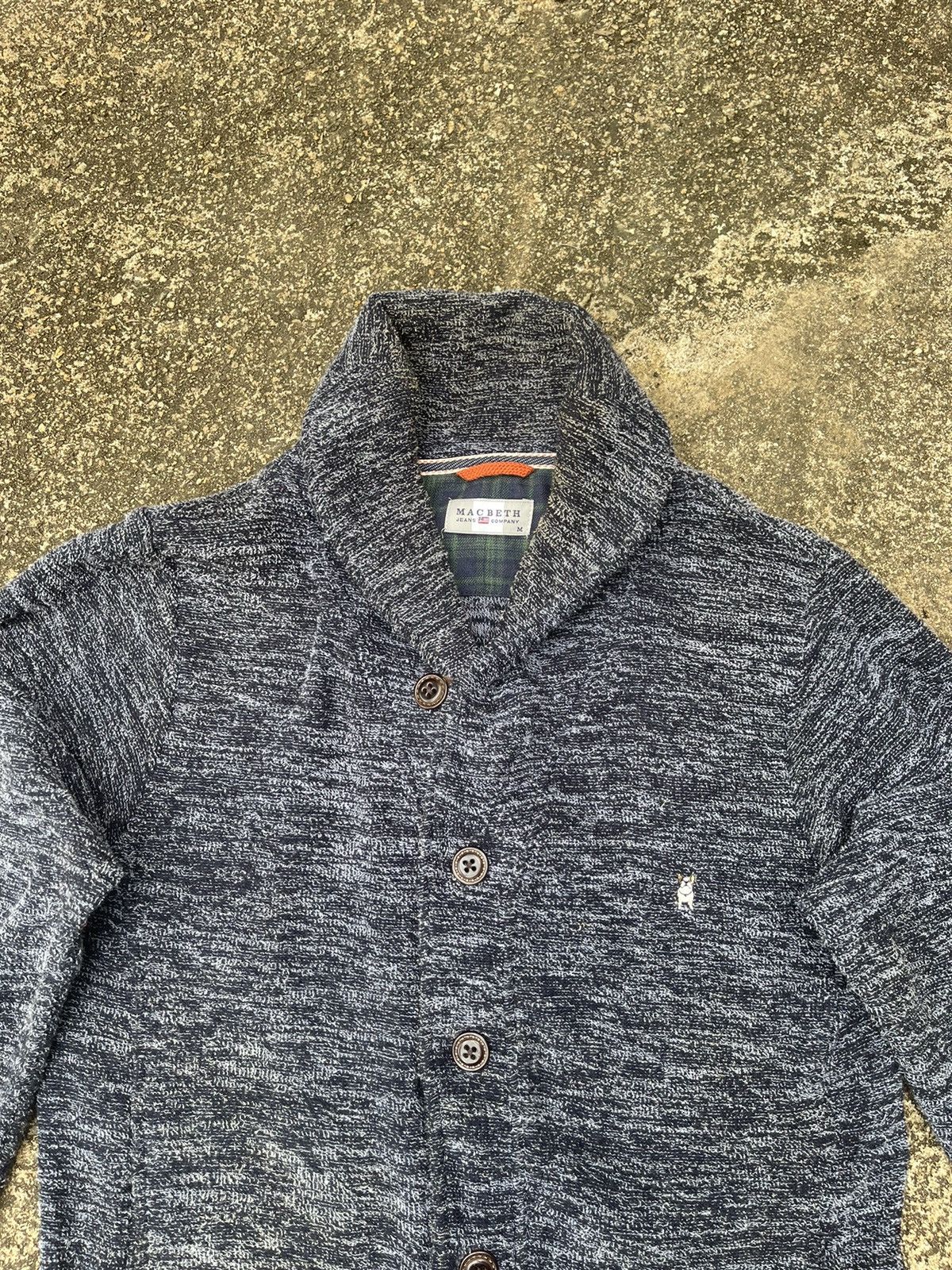 Macbeth Macbeth Jeans Co. Blue Knit Shawl Collar Cardigan M Size US M / EU 48-50 / 2 - 2 Thumbnail