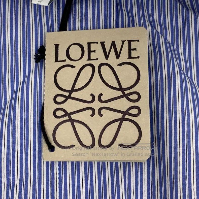 Loewe Loewe Blue Striped Logo Embroidered Cotton Lapel Long Slee Size XS / US 0-2 / IT 36-38 - 8 Thumbnail