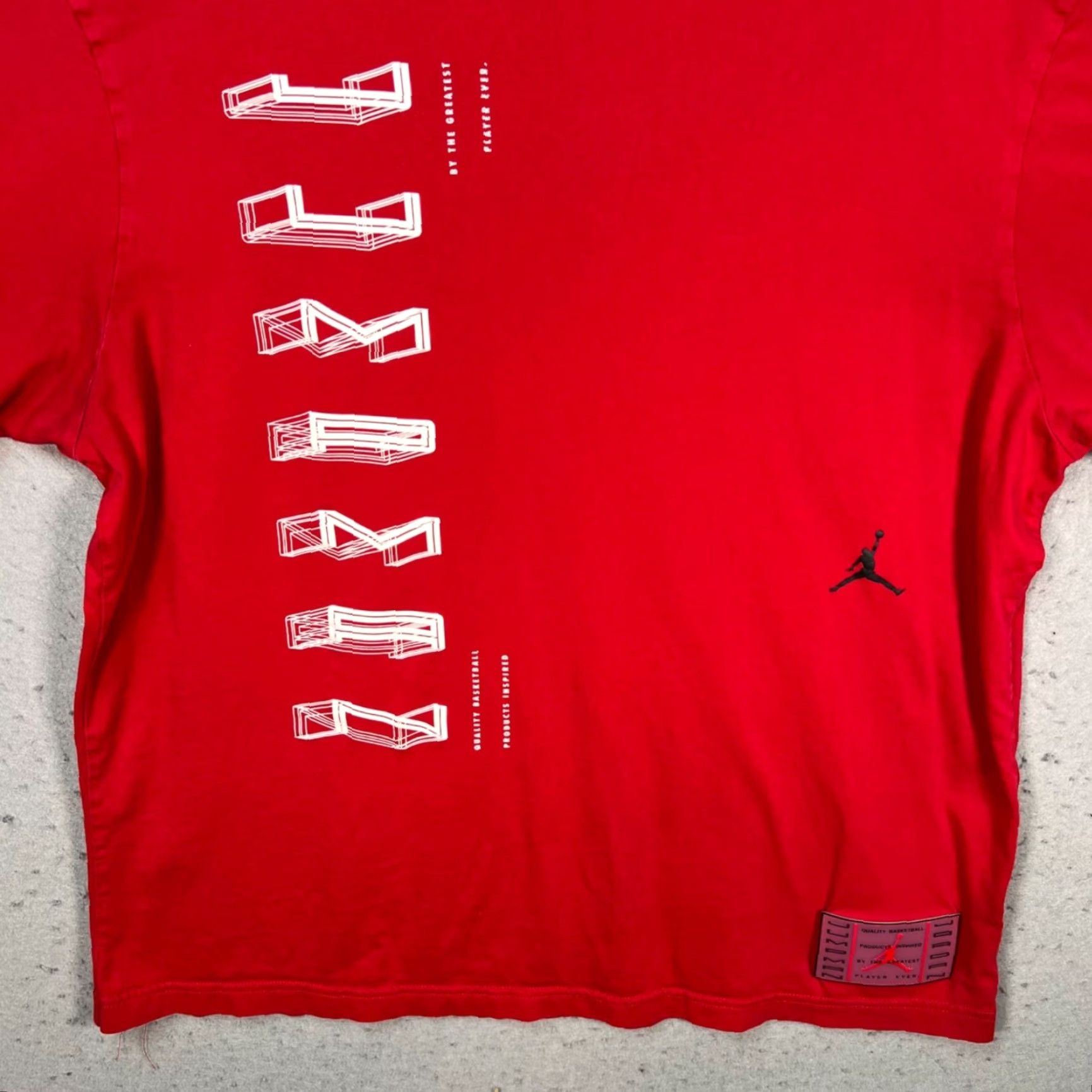 Jordan Brand Nike Air Jordan Mens XL Red Graphic T-Shirt Cotton Crewneck Athletic Shirt Size US XL / EU 56 / 4 - 5 Thumbnail