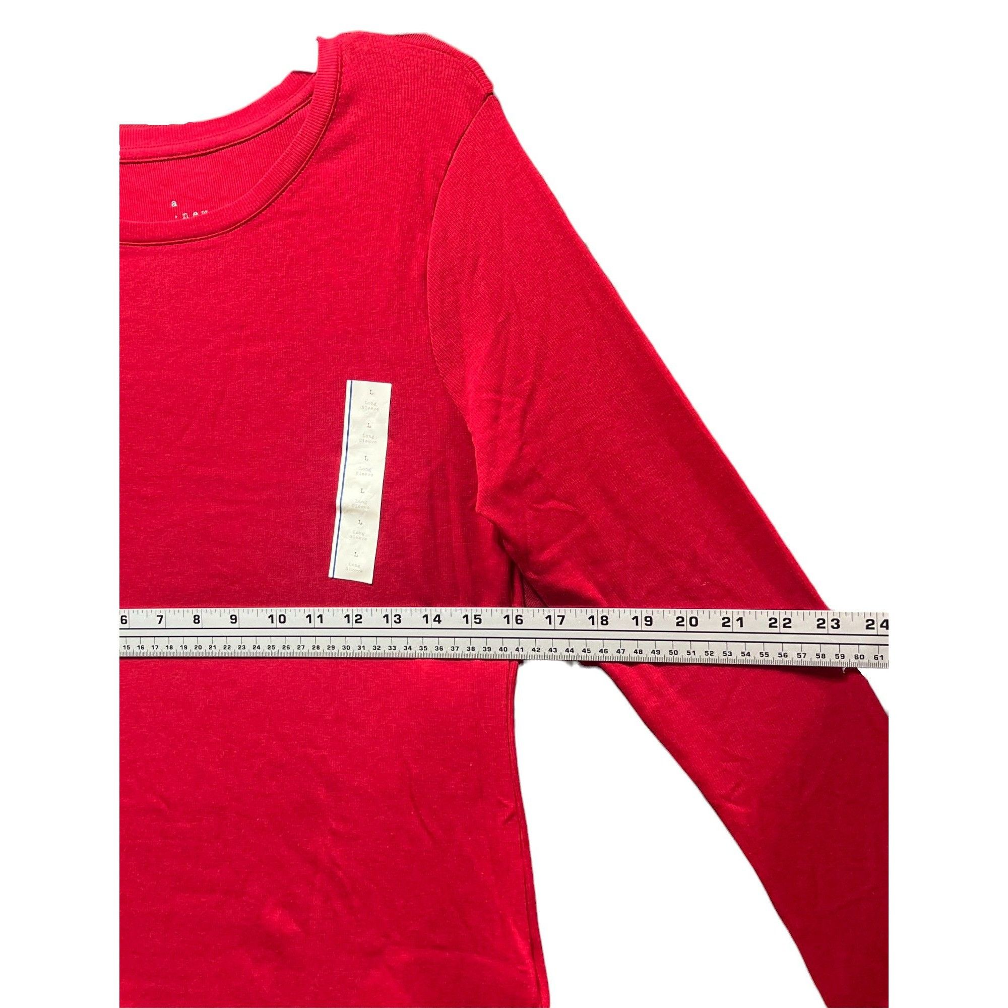 Other A New Day - Women's Long Sleeve Blouse - Red - Large Size L / US 10 / IT 46 - 3 Thumbnail