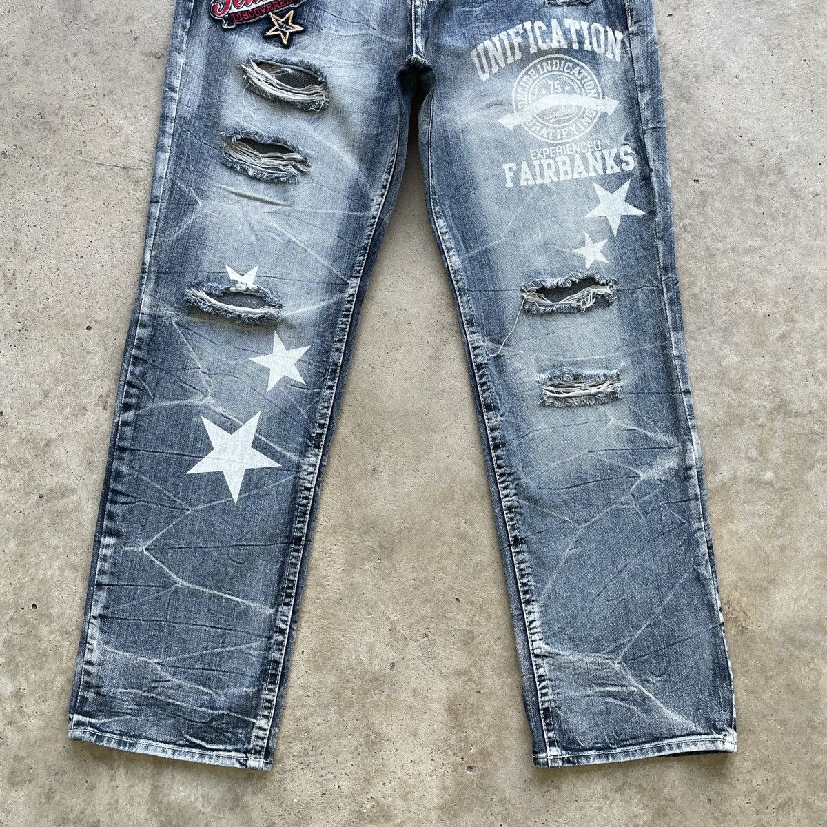 Japanese Brand Vintage Japan Ripped Jeans Faded Distressed Denim Pants RARE Size US 34 / EU 50 - 5 Thumbnail