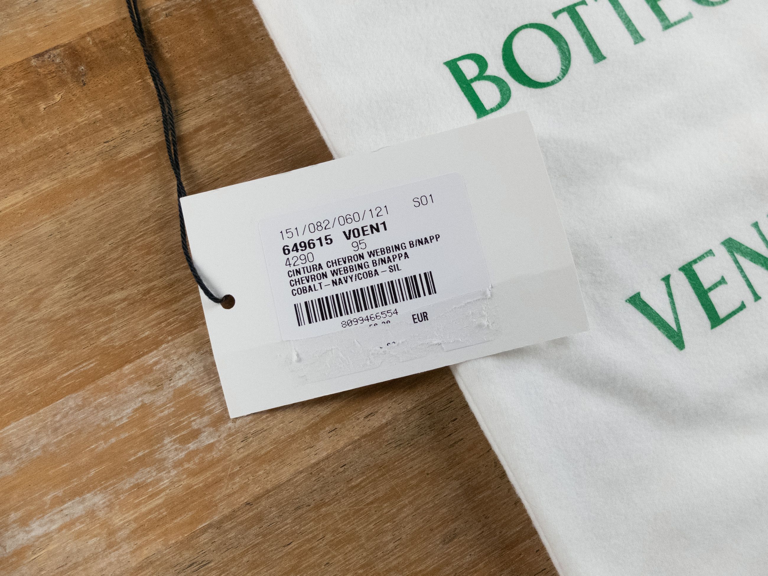 Bottega Veneta BOTTEGA VENETA cobalt blue webbing fabric & leather belt 95 Size 36 - 9 Thumbnail