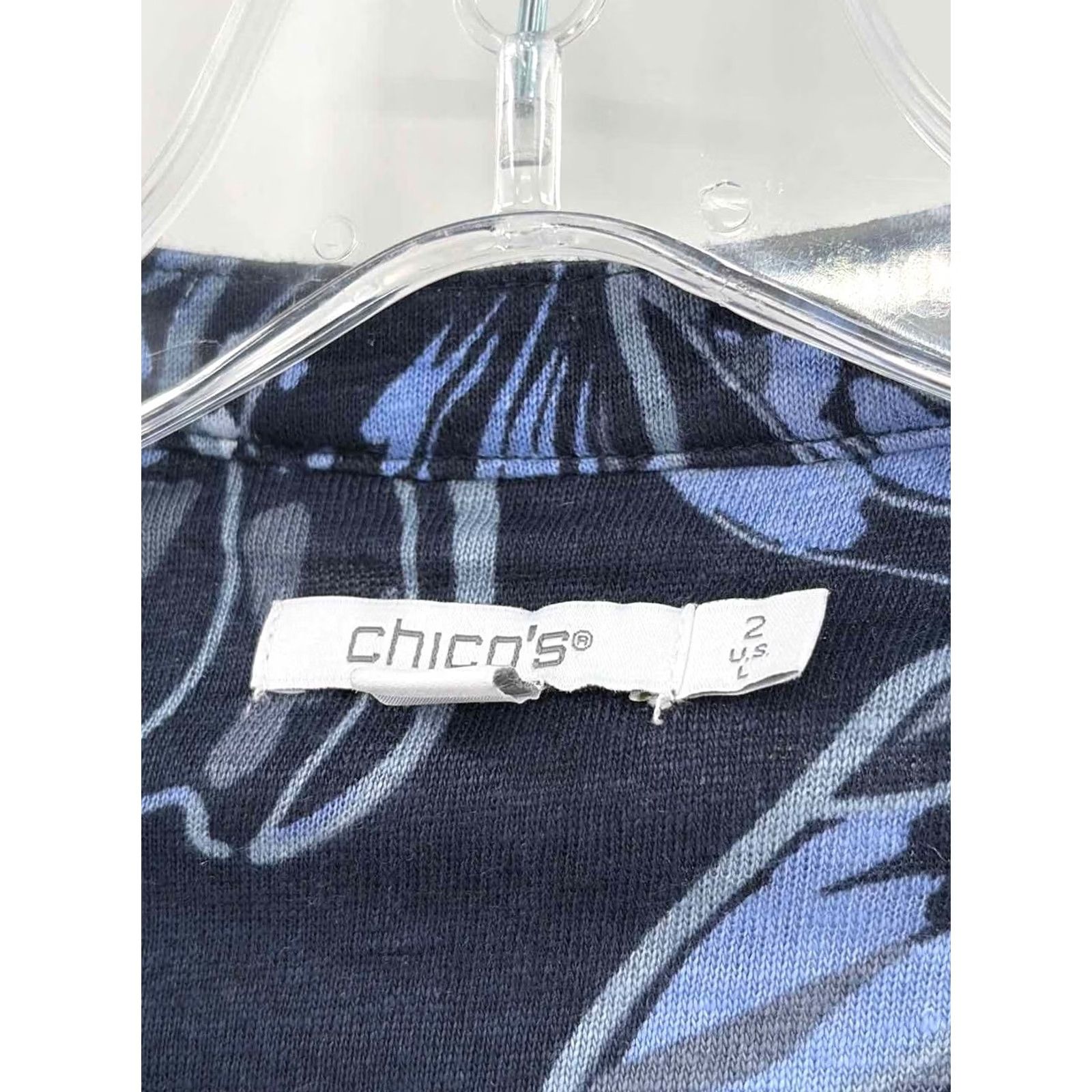 Vintage Chico's Tunic Blouse Navy 2/Large Regular Pre-Owned Kid? Size XS / US 0-2 / IT 36-38 - 3 Thumbnail