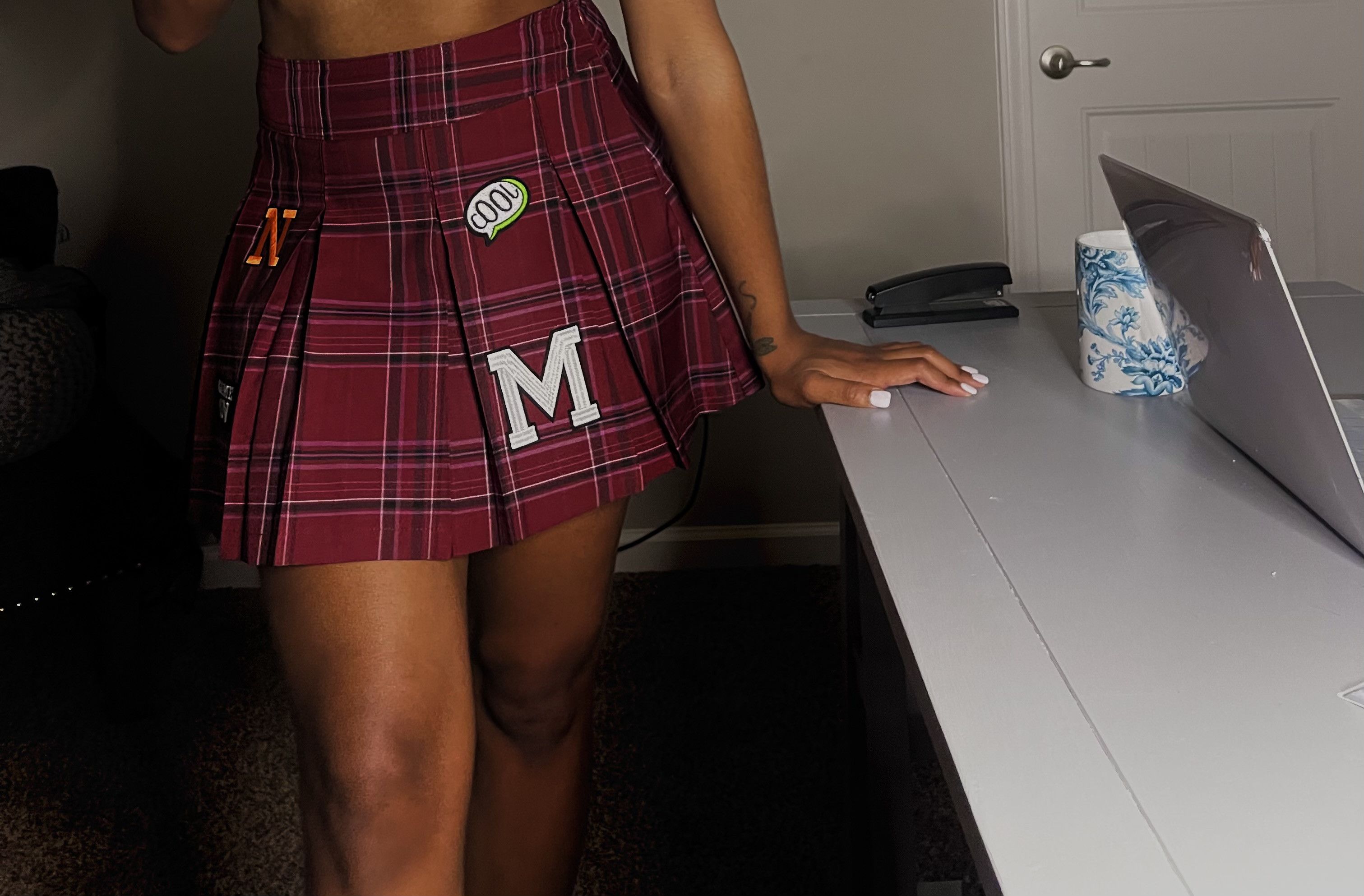 Bond No. 9 Maroon Plaid Skirt Size 30" / US 8 / IT 44 - 1 Preview