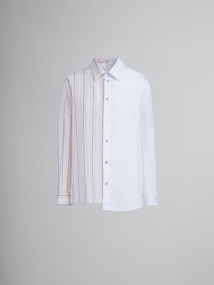 Marni o1f1d3z0825 Striped Organic Patchwork Shirt in Multicolor Size L / US 10 / IT 46 - 1 Thumbnail