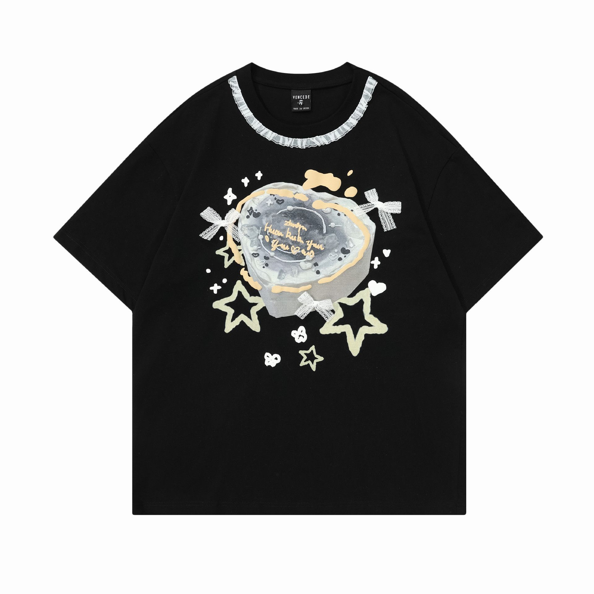 Japanese Brand × Vintage Men's casual American style bow heart cake print T-shirt Size US M / EU 48-50 / 2 - 1 Thumbnail