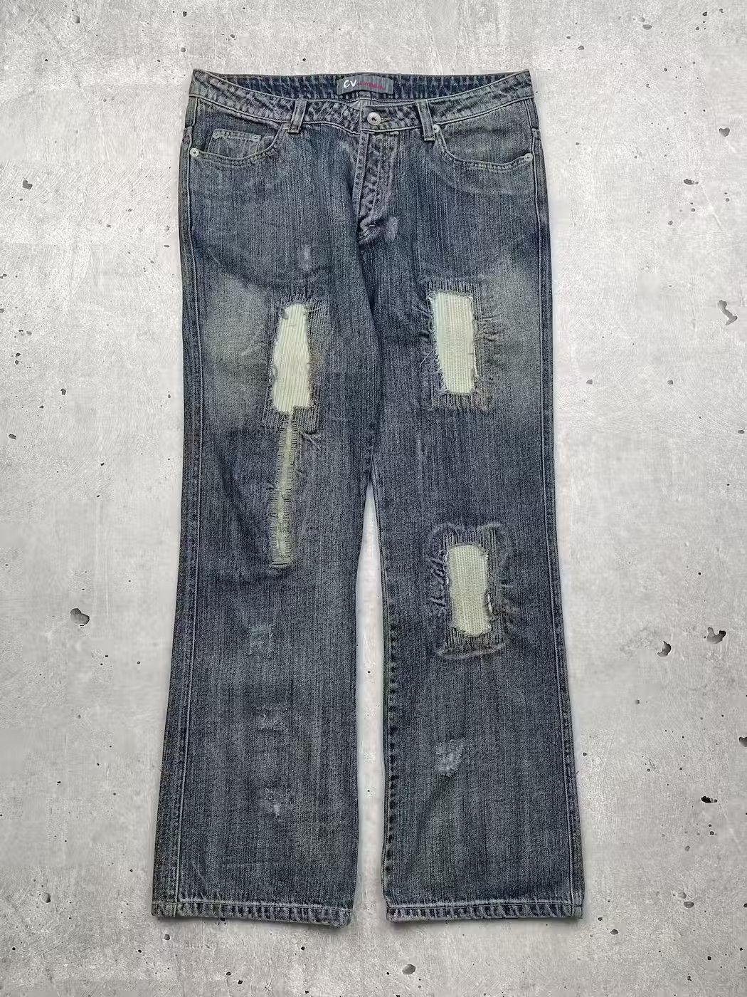Japanese Brand × Vintage Vintage Faded Patched Jeans Size US 36 / EU 52 - 1 Thumbnail