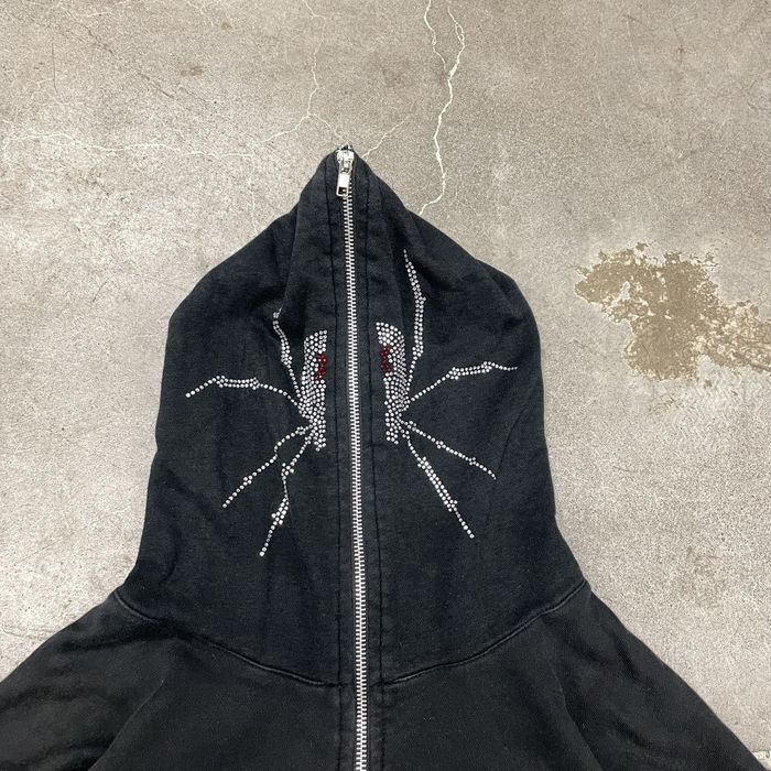 Vintage Spider hoodie bedazzled streetwear full zip opium | Grailed
