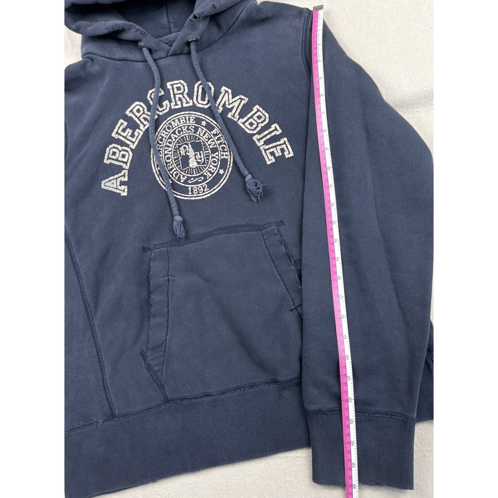 Abercrombie & Fitch VINTAGE Abercrombie & Fitch Hoodie Pullover Mens Small Blue NY Adirondacks Embroidered Size US S / EU 44-46 / 1 - 6 Thumbnail