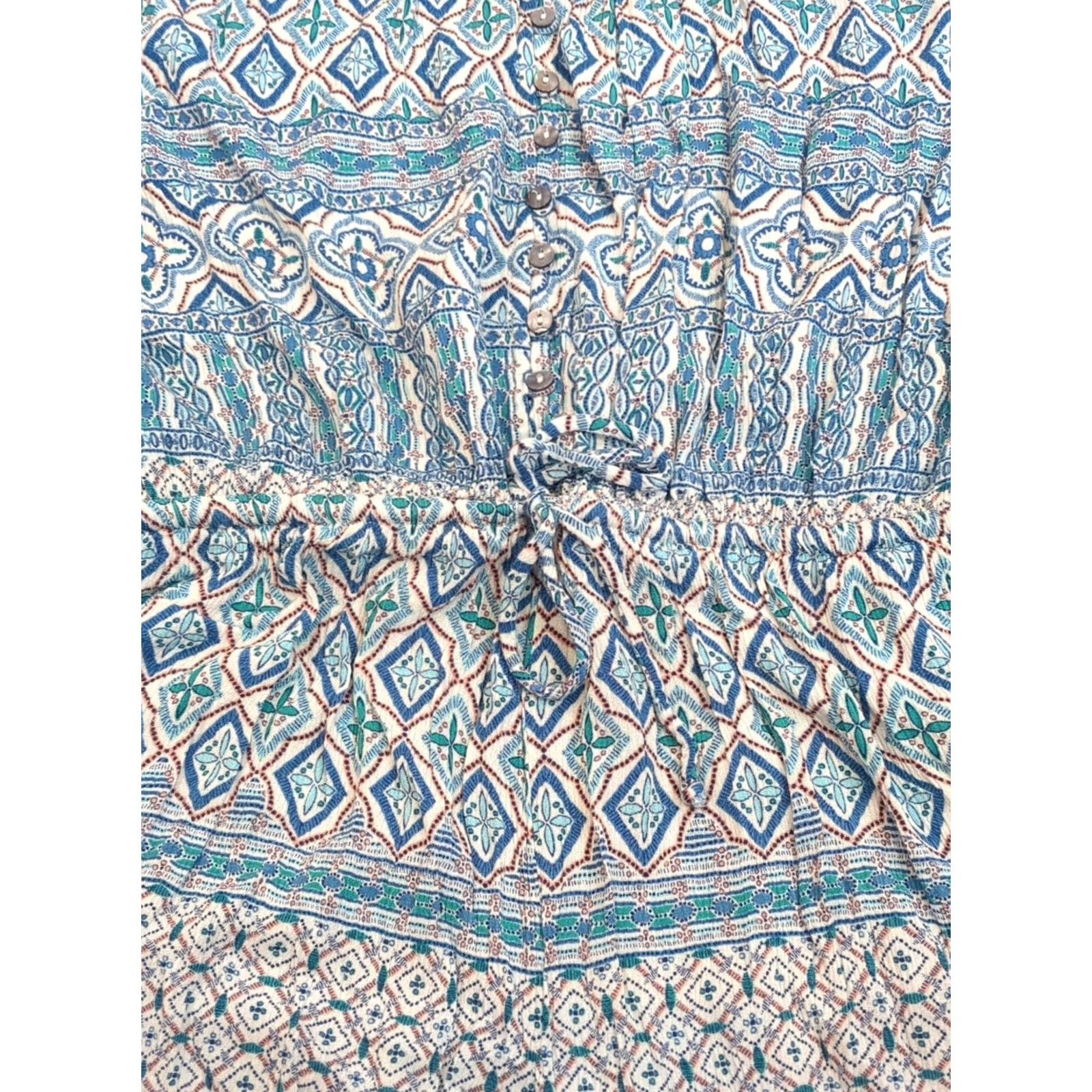Vintage Vici Women's Romper Blue Short Sleeve One-Piece Casual Summer L Size 36" / US 14 / IT 50 - 2 Thumbnail