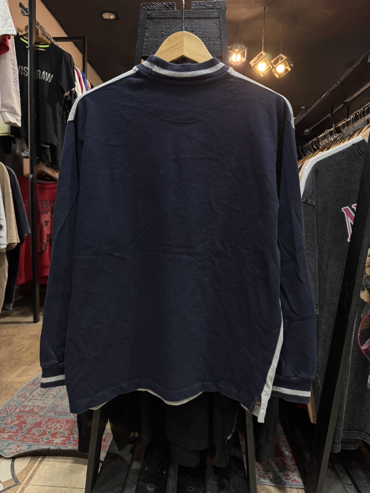 Burberry Prorsum 80s Burberrys USA Prorsum Knight Raglan Sweatshirt Grey Navy Size US M / EU 48-50 / 2 - 2 Thumbnail