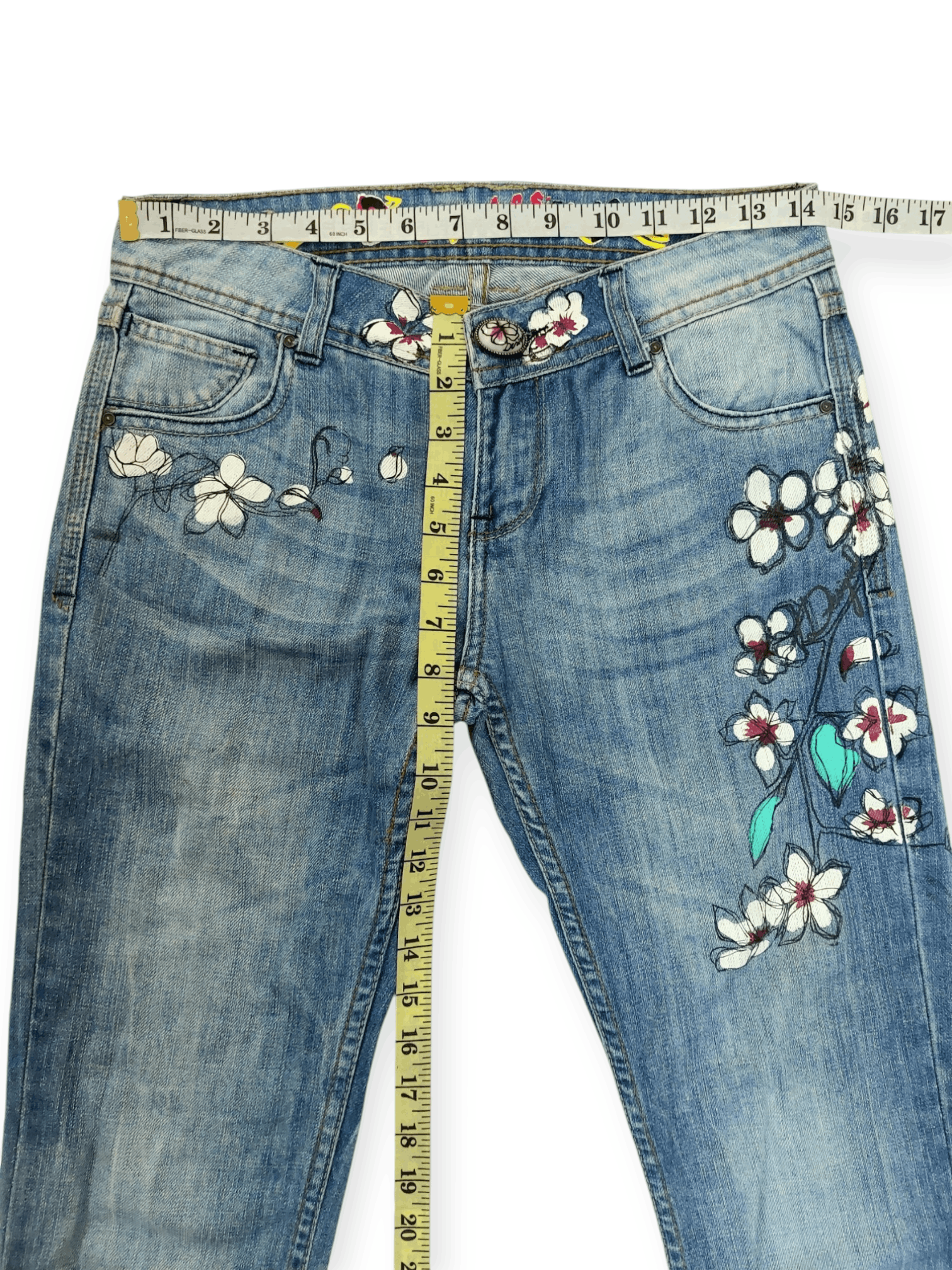 Desigual Desigual Florish Flower Art Denim Size 26" / US 2 / IT 38 - 16 Thumbnail