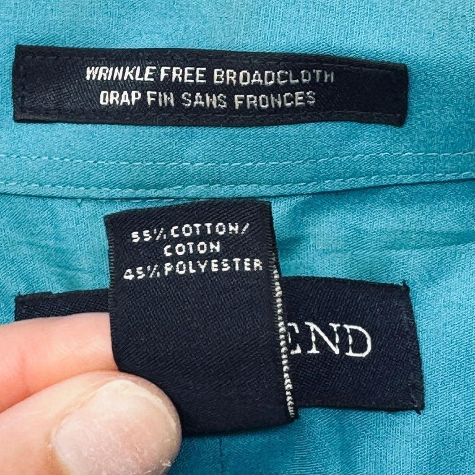Lands' End Lands End Turquoise Wrinkle Free Broadcloth Shirt Size 18x35 Size US M / EU 48-50 / 2 - 3 Thumbnail